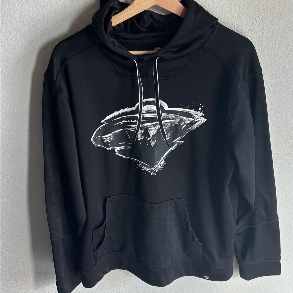 MINNESOTA WILD Men’s Large Hoodie Hockey Black Out Graphic Fanatics